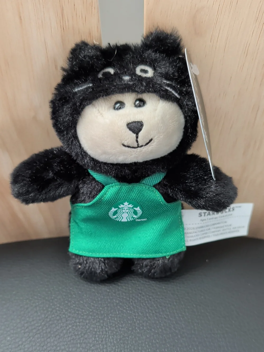 Starbucks Halloween Black Cat Bear Plush Keychain NWT
